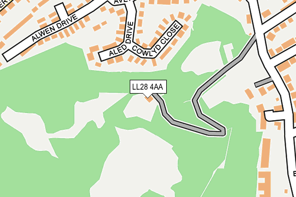 LL28 4AA map - OS OpenMap – Local (Ordnance Survey)