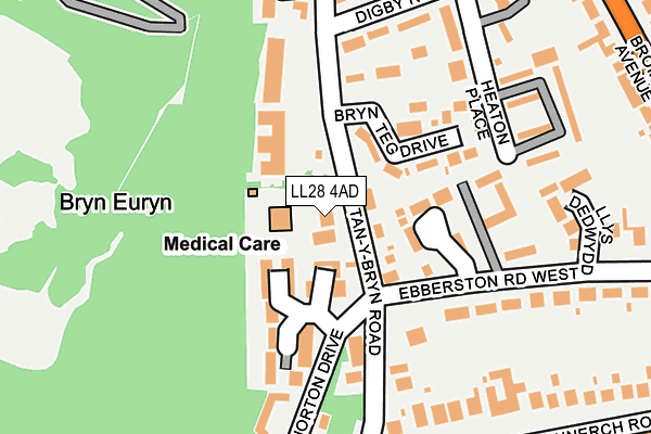 LL28 4AD map - OS OpenMap – Local (Ordnance Survey)