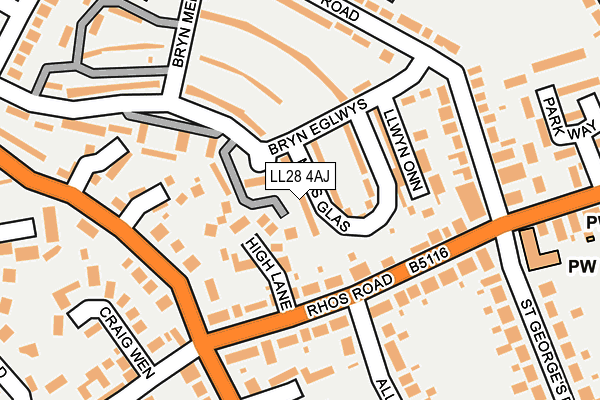 LL28 4AJ map - OS OpenMap – Local (Ordnance Survey)