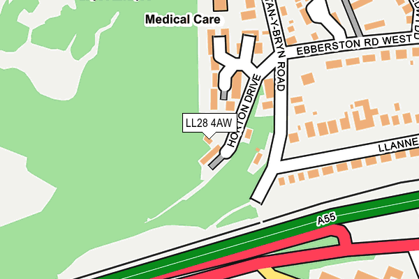 LL28 4AW map - OS OpenMap – Local (Ordnance Survey)