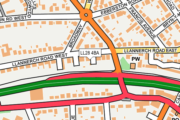LL28 4BA map - OS OpenMap – Local (Ordnance Survey)