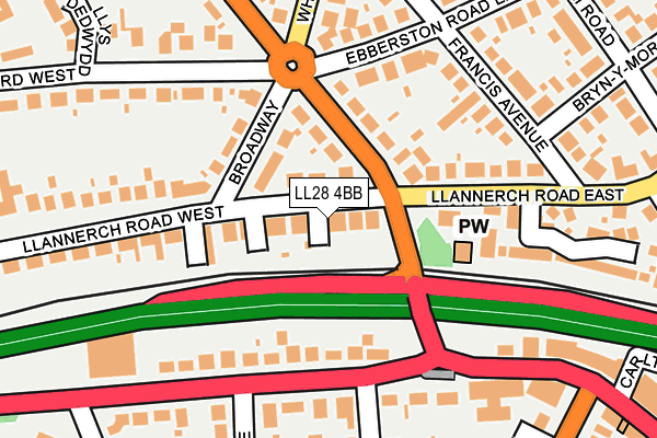 LL28 4BB map - OS OpenMap – Local (Ordnance Survey)