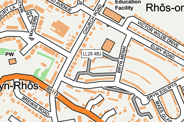LL28 4BJ map - OS OpenMap – Local (Ordnance Survey)