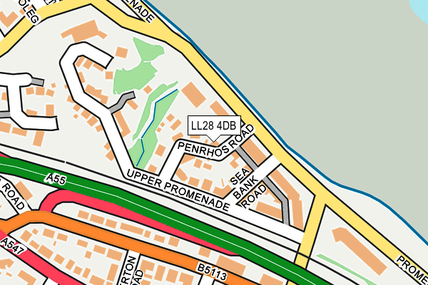 LL28 4DB map - OS OpenMap – Local (Ordnance Survey)