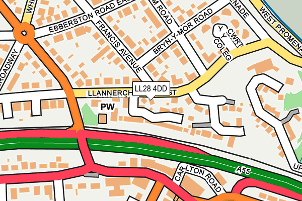 LL28 4DD map - OS OpenMap – Local (Ordnance Survey)