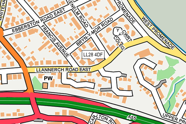 LL28 4DF map - OS OpenMap – Local (Ordnance Survey)