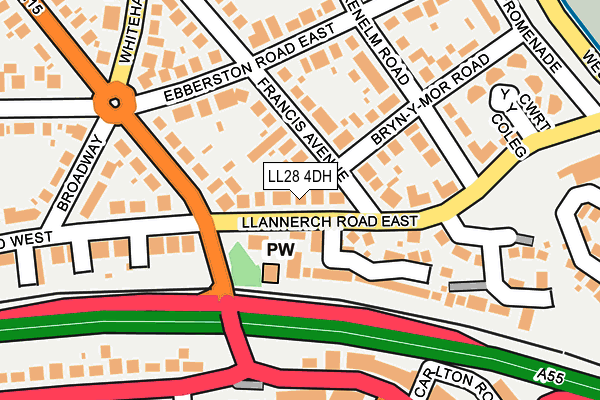 LL28 4DH map - OS OpenMap – Local (Ordnance Survey)