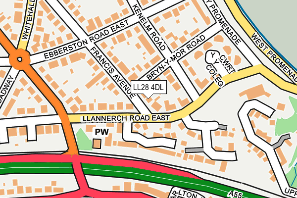 LL28 4DL map - OS OpenMap – Local (Ordnance Survey)
