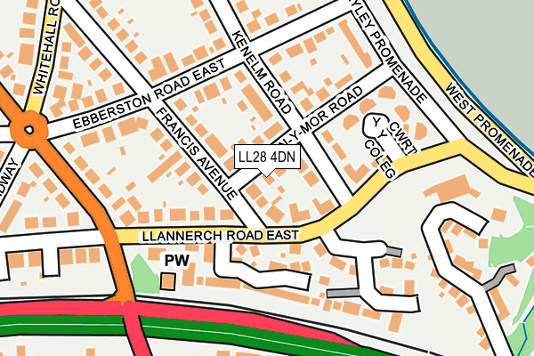 LL28 4DN map - OS OpenMap – Local (Ordnance Survey)