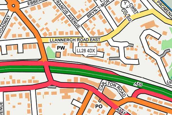 LL28 4DX map - OS OpenMap – Local (Ordnance Survey)