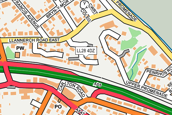 LL28 4DZ map - OS OpenMap – Local (Ordnance Survey)
