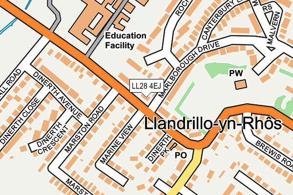 LL28 4EJ map - OS OpenMap – Local (Ordnance Survey)