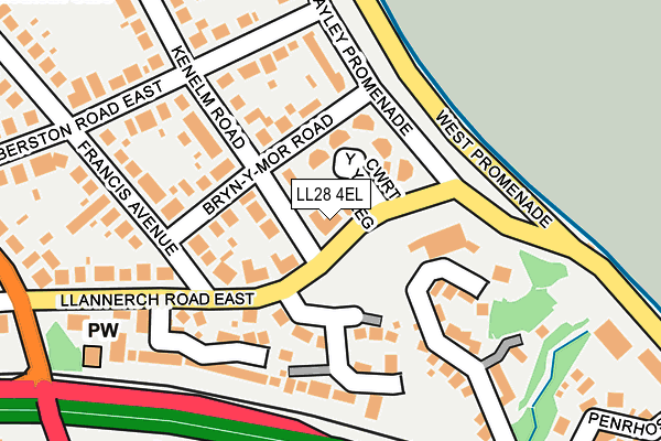 LL28 4EL map - OS OpenMap – Local (Ordnance Survey)