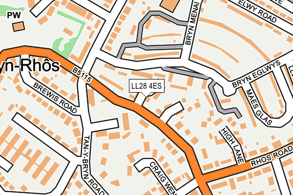 LL28 4ES map - OS OpenMap – Local (Ordnance Survey)