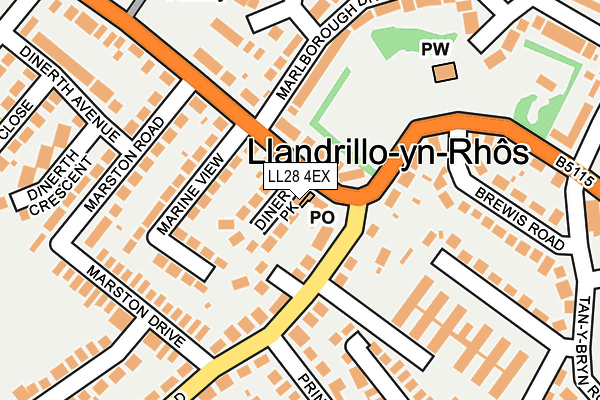 LL28 4EX map - OS OpenMap – Local (Ordnance Survey)