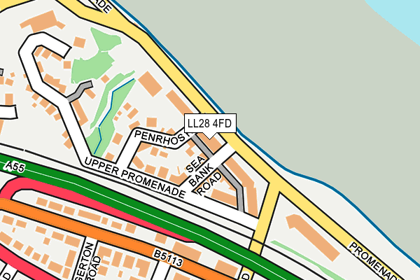 LL28 4FD map - OS OpenMap – Local (Ordnance Survey)