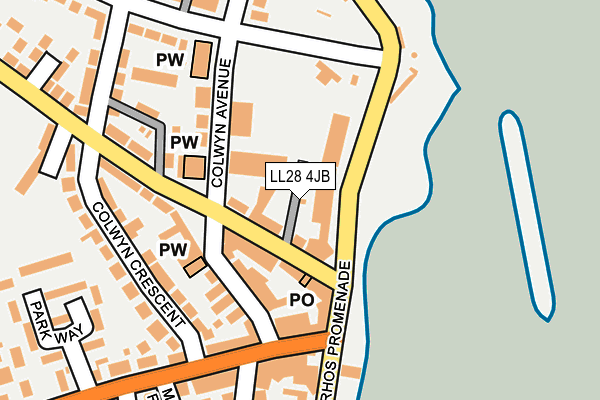 LL28 4JB map - OS OpenMap – Local (Ordnance Survey)