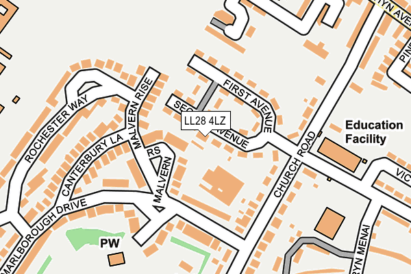 LL28 4LZ map - OS OpenMap – Local (Ordnance Survey)