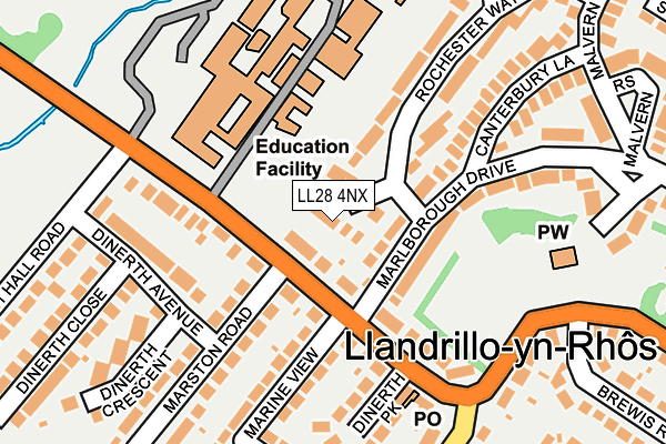 LL28 4NX map - OS OpenMap – Local (Ordnance Survey)