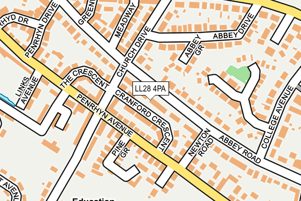 LL28 4PA map - OS OpenMap – Local (Ordnance Survey)
