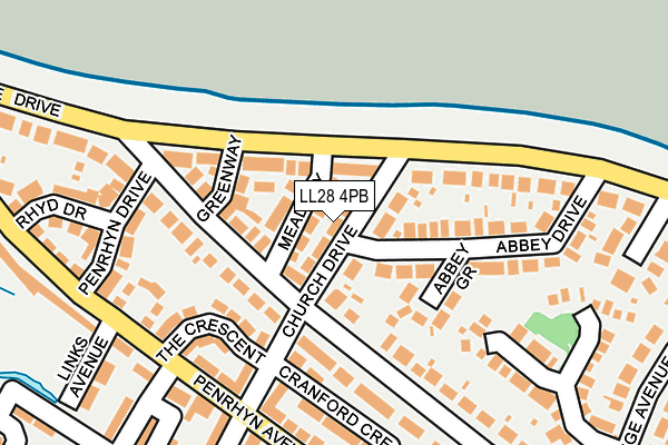 LL28 4PB map - OS OpenMap – Local (Ordnance Survey)
