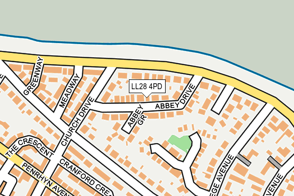 LL28 4PD map - OS OpenMap – Local (Ordnance Survey)