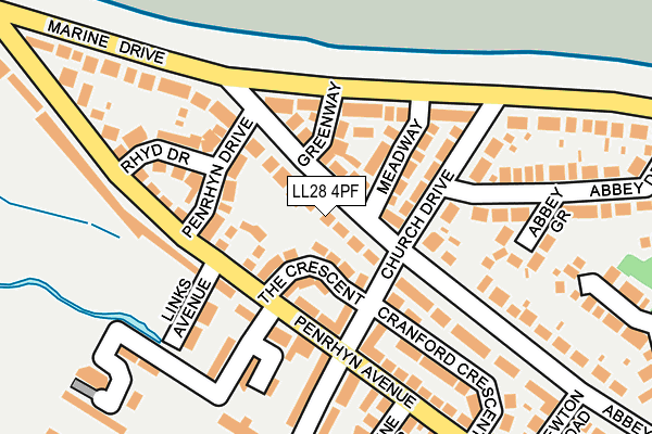LL28 4PF map - OS OpenMap – Local (Ordnance Survey)
