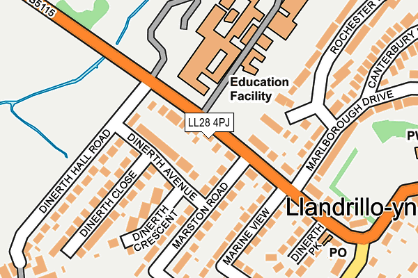 LL28 4PJ map - OS OpenMap – Local (Ordnance Survey)