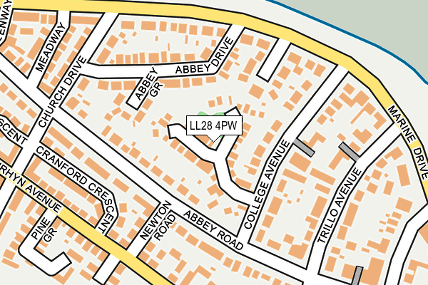 LL28 4PW map - OS OpenMap – Local (Ordnance Survey)