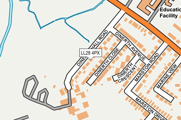 LL28 4PX map - OS OpenMap – Local (Ordnance Survey)