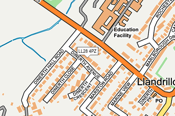 LL28 4PZ map - OS OpenMap – Local (Ordnance Survey)