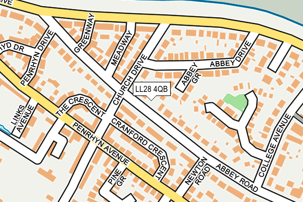 LL28 4QB map - OS OpenMap – Local (Ordnance Survey)