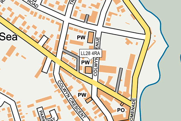 LL28 4RA map - OS OpenMap – Local (Ordnance Survey)