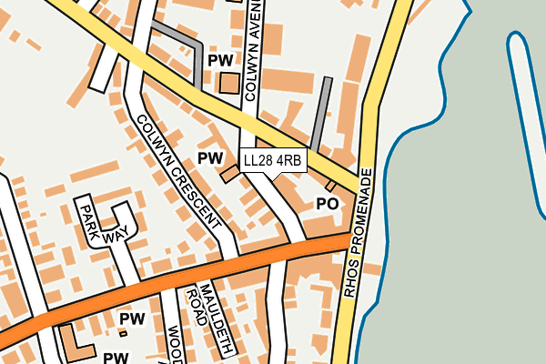 Map of THE PHYSIO NORTH WALES LTD at local scale