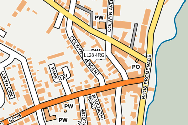 LL28 4RG map - OS OpenMap – Local (Ordnance Survey)