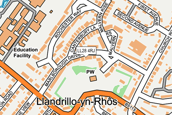 LL28 4RJ map - OS OpenMap – Local (Ordnance Survey)