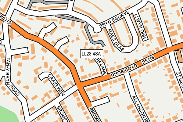 LL28 4SA map - OS OpenMap – Local (Ordnance Survey)