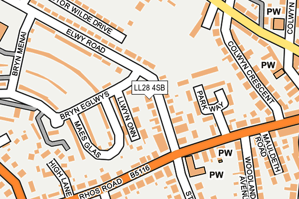 LL28 4SB map - OS OpenMap – Local (Ordnance Survey)