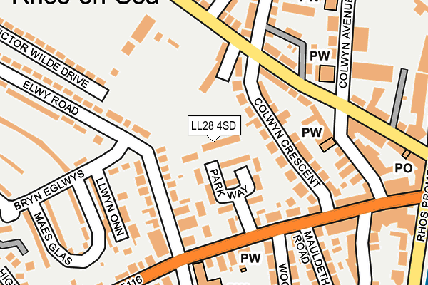 LL28 4SD map - OS OpenMap – Local (Ordnance Survey)