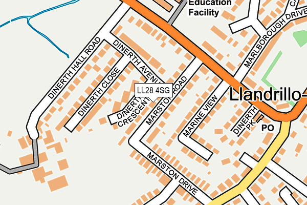 LL28 4SG map - OS OpenMap – Local (Ordnance Survey)