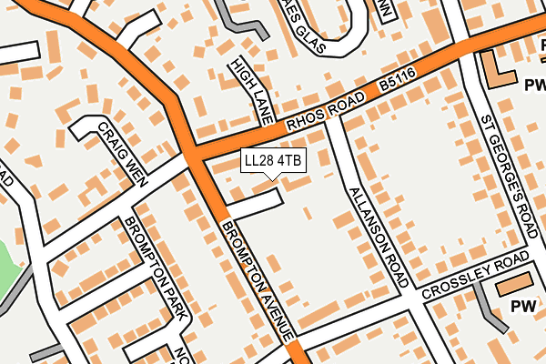 LL28 4TB map - OS OpenMap – Local (Ordnance Survey)