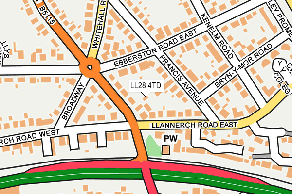 LL28 4TD map - OS OpenMap – Local (Ordnance Survey)