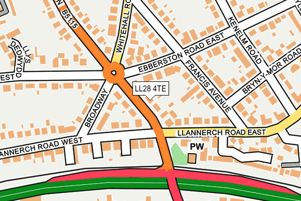 LL28 4TE map - OS OpenMap – Local (Ordnance Survey)