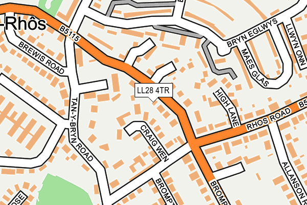 LL28 4TR map - OS OpenMap – Local (Ordnance Survey)