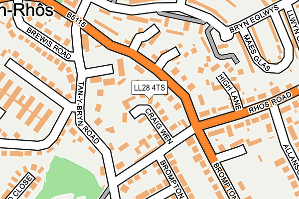 LL28 4TS map - OS OpenMap – Local (Ordnance Survey)