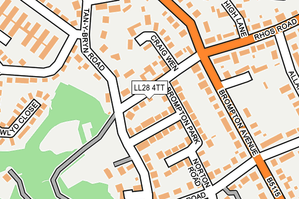 LL28 4TT map - OS OpenMap – Local (Ordnance Survey)