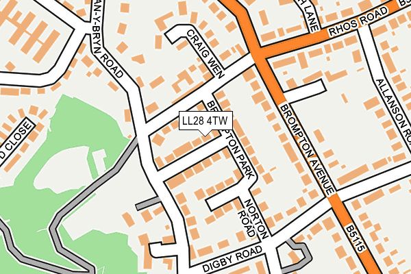 LL28 4TW map - OS OpenMap – Local (Ordnance Survey)