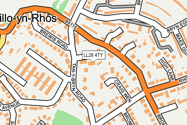 LL28 4TY map - OS OpenMap – Local (Ordnance Survey)