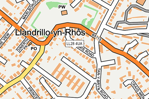 LL28 4UA map - OS OpenMap – Local (Ordnance Survey)