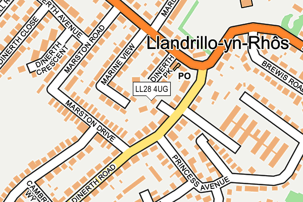 LL28 4UG map - OS OpenMap – Local (Ordnance Survey)